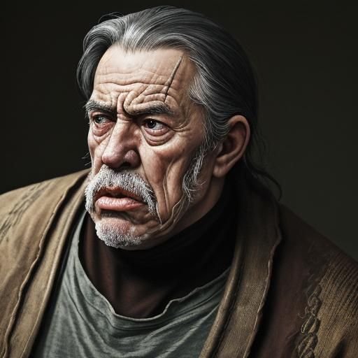 Disturbing Image of Frail Elderly Person