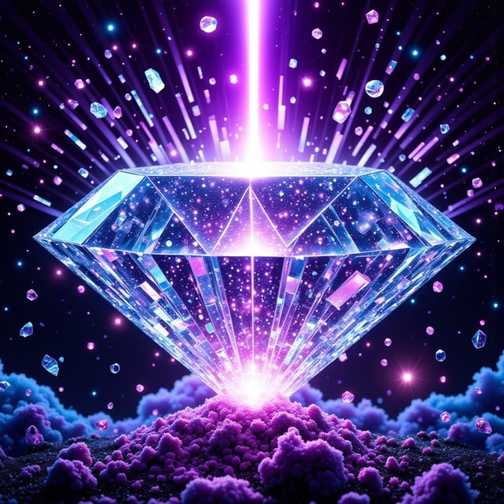 Diamond Explodes Under Laser Beam in Cosmic Light