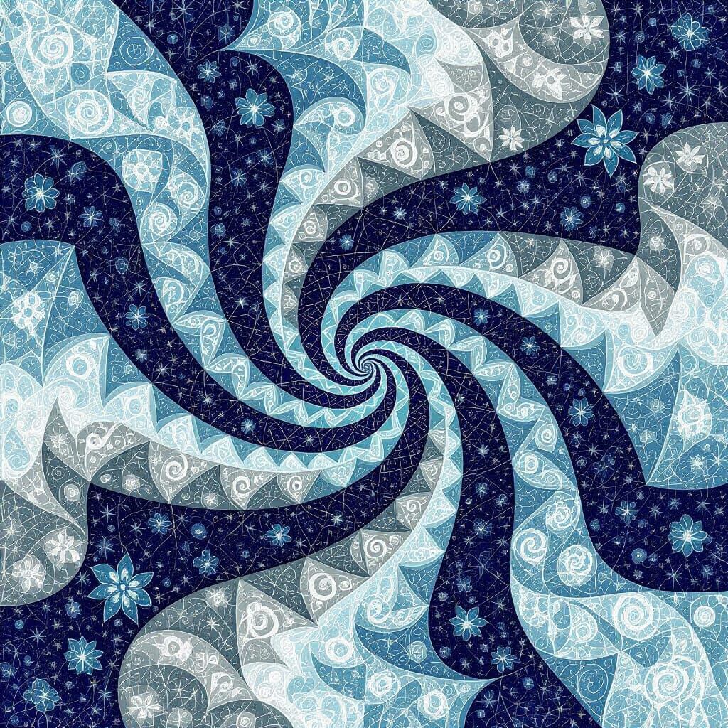 Abstract Vector Fractal Wave Function Art