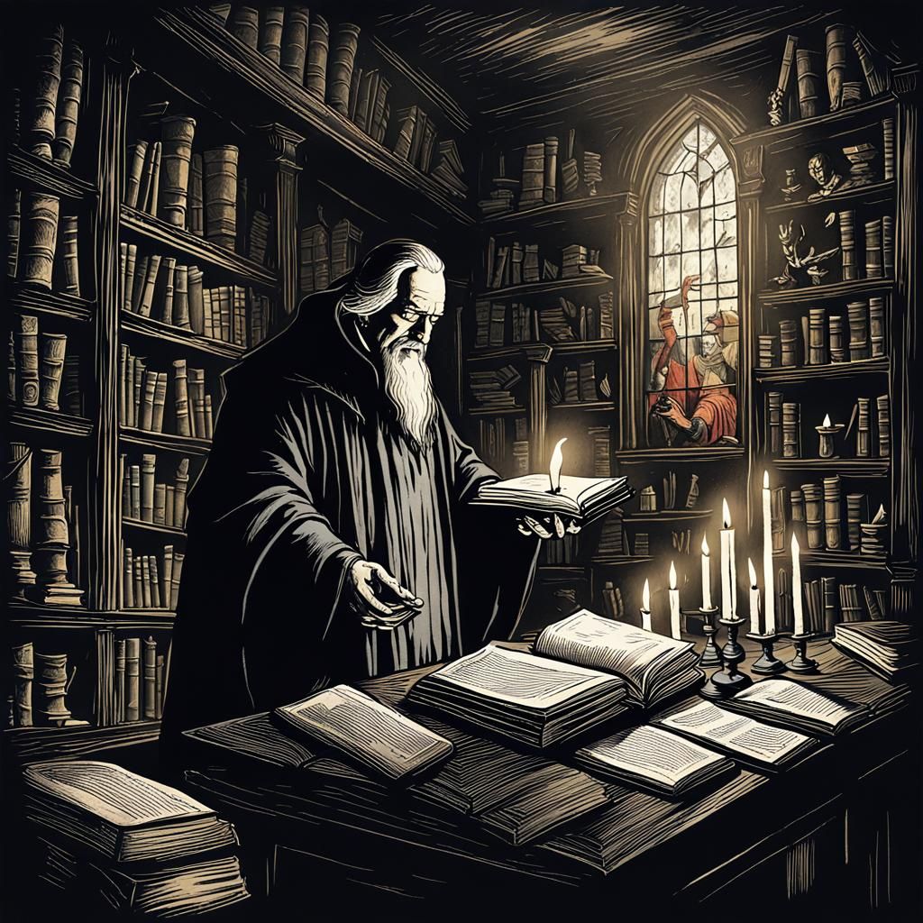 Faust's Bargain: A Dark Fantasy Illustration