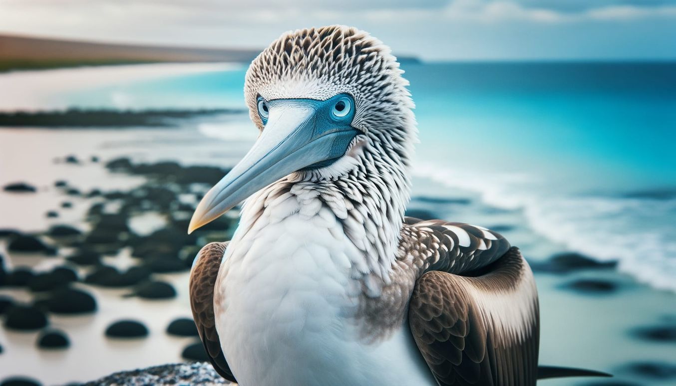 Blue-Footed Booby Portrait in Vivid Colors