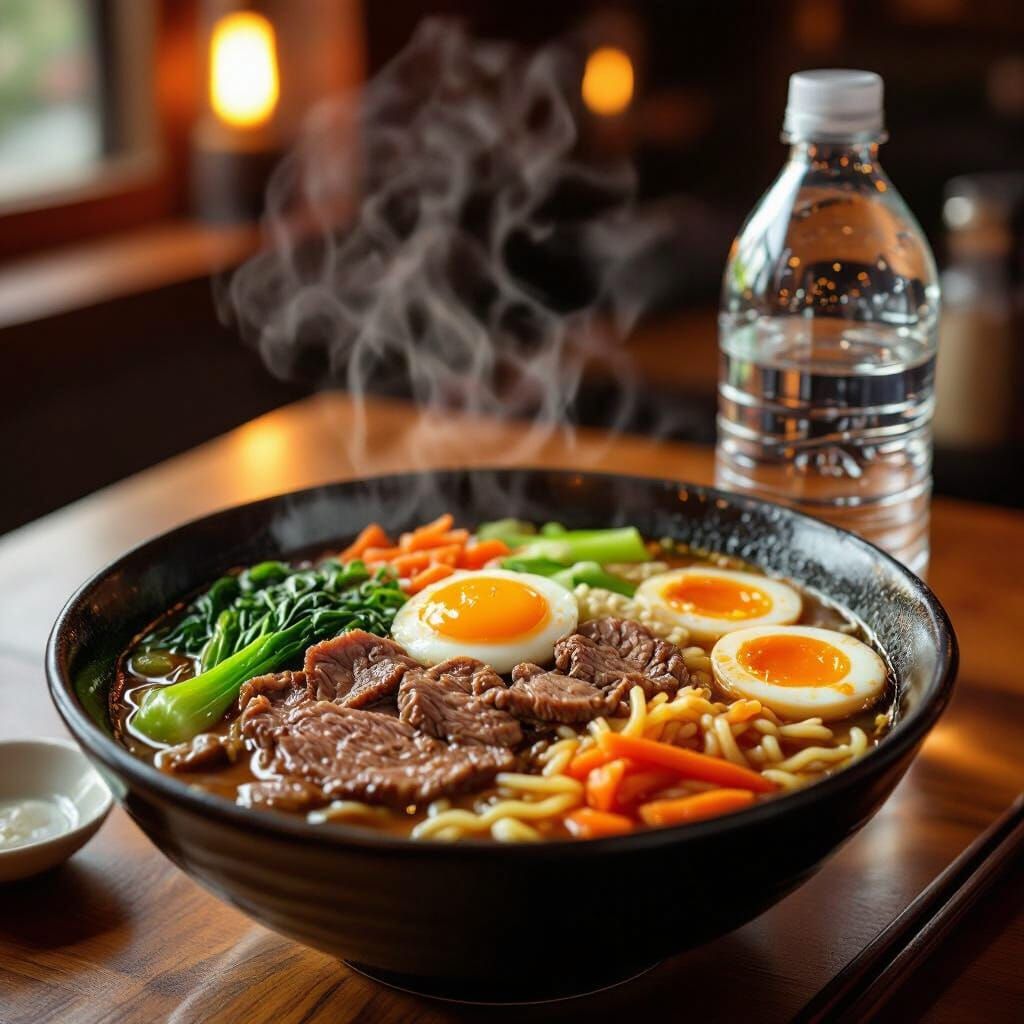 Korean BBQ Ramen in Cinematic Digital Art Style