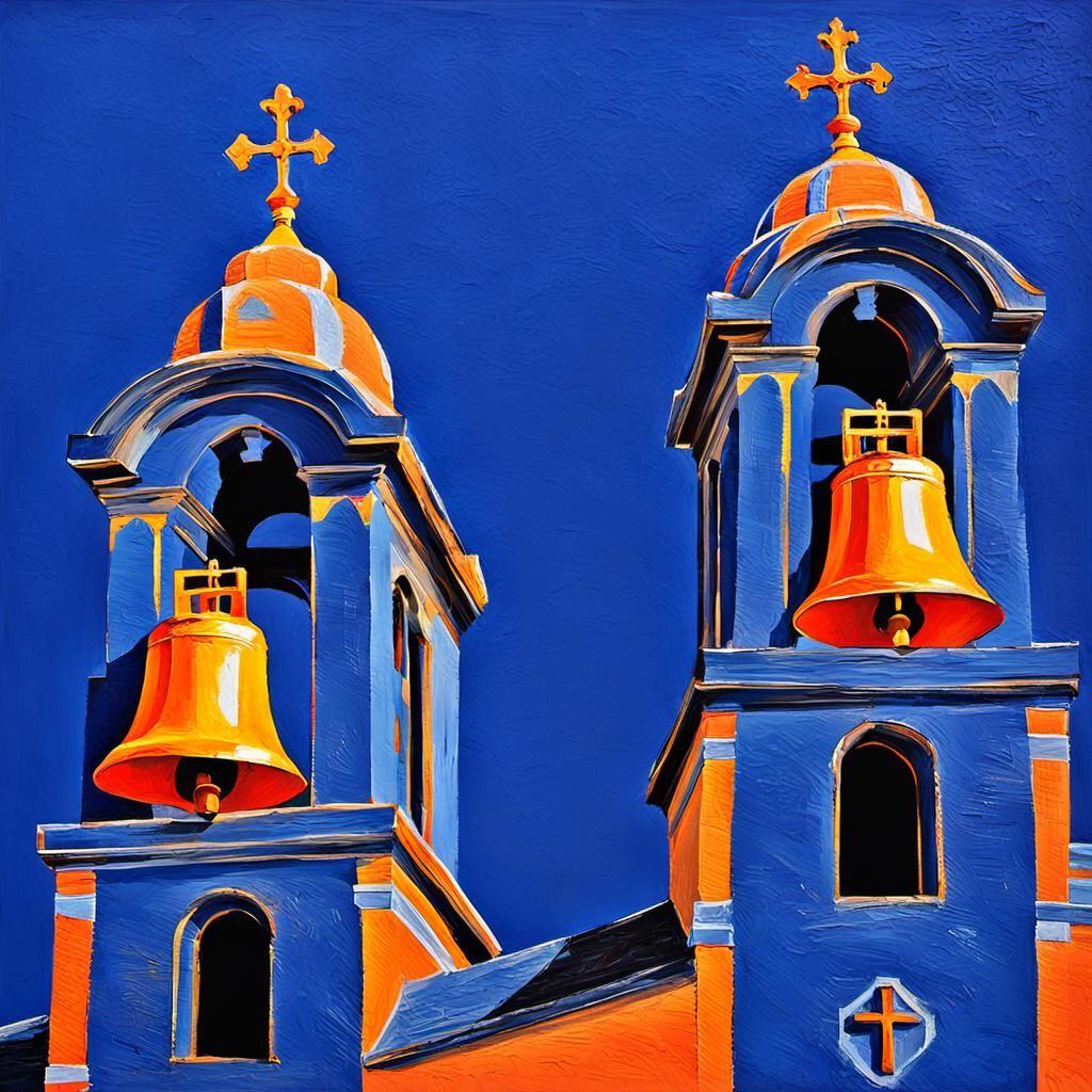 Abstract Church Bells in Vibrant Expressive Art