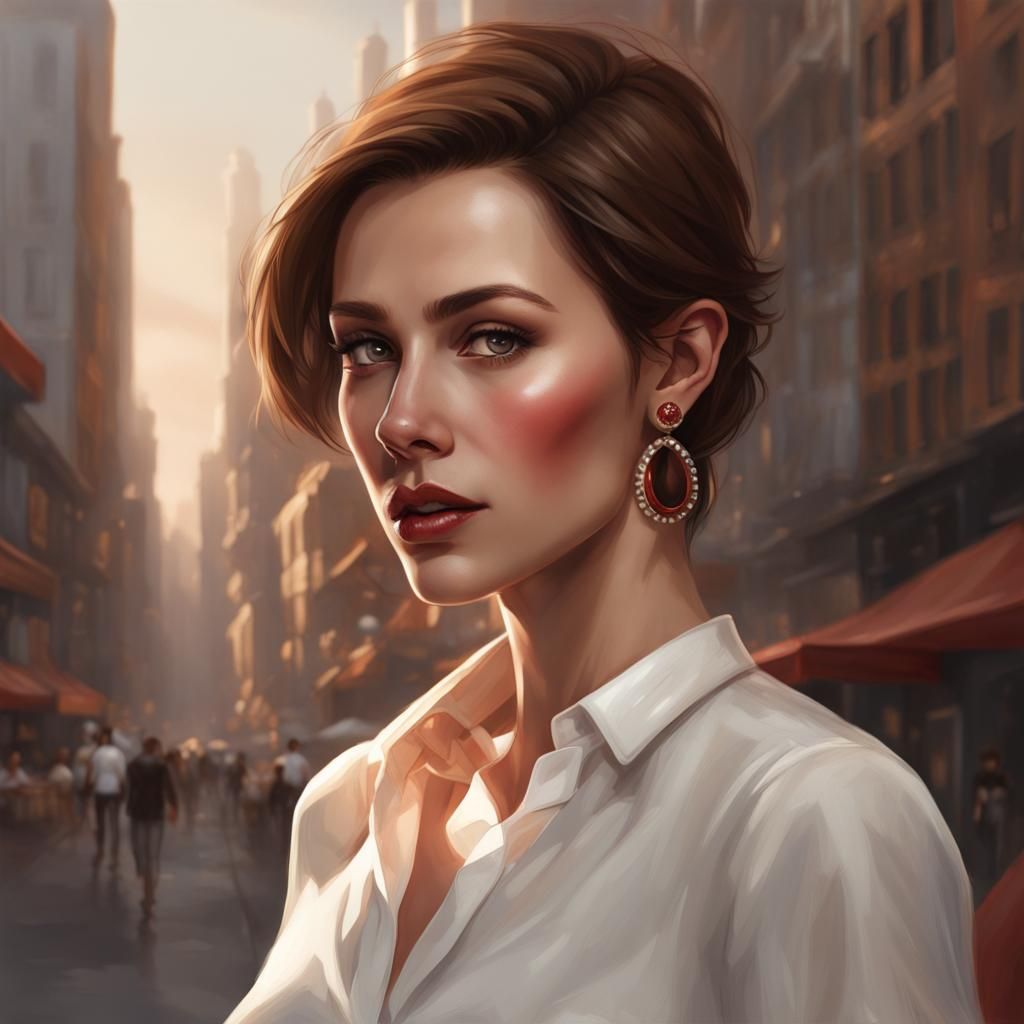 Beautiful Woman Portrait with Dynamic Lighting