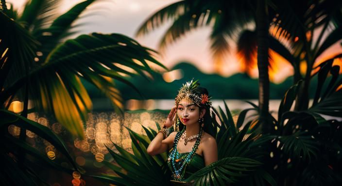 Tropical Goddess Portrait in Professional Photography Style