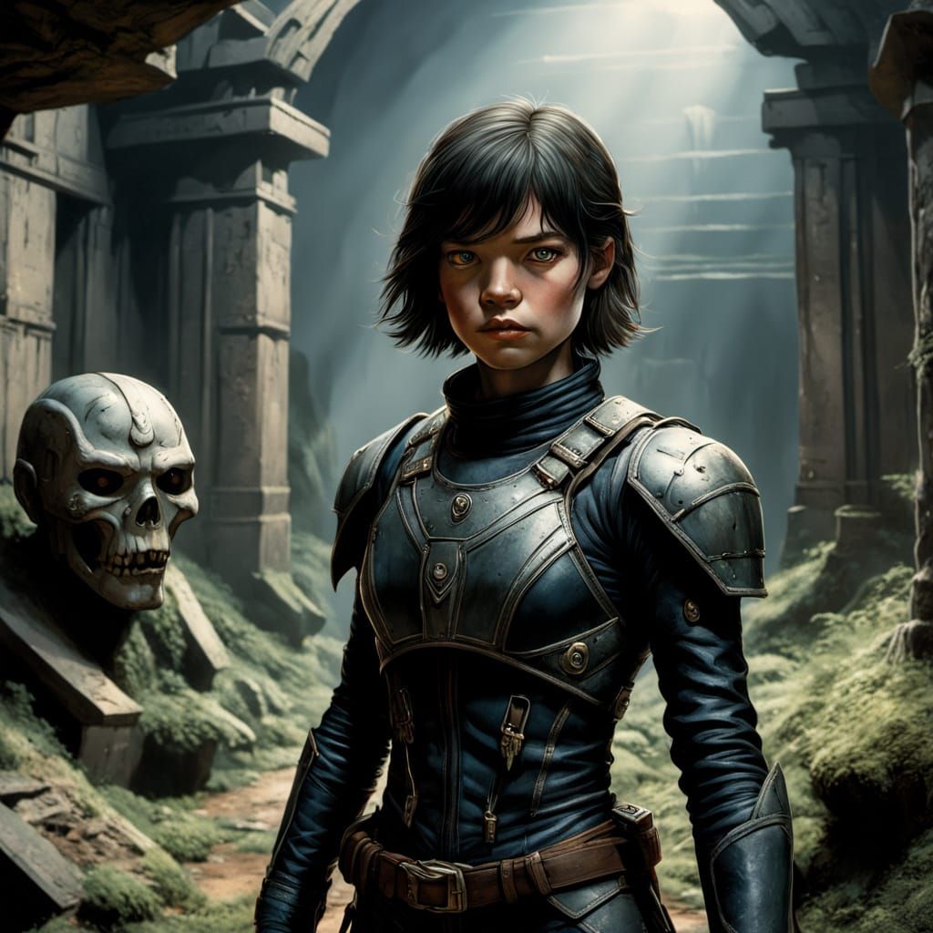 Adventurer at Forgotten Temple Entrance