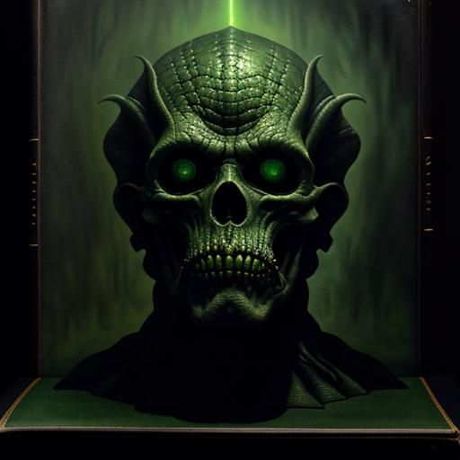 Necronomicon Collectible with Eerie Green Glow
