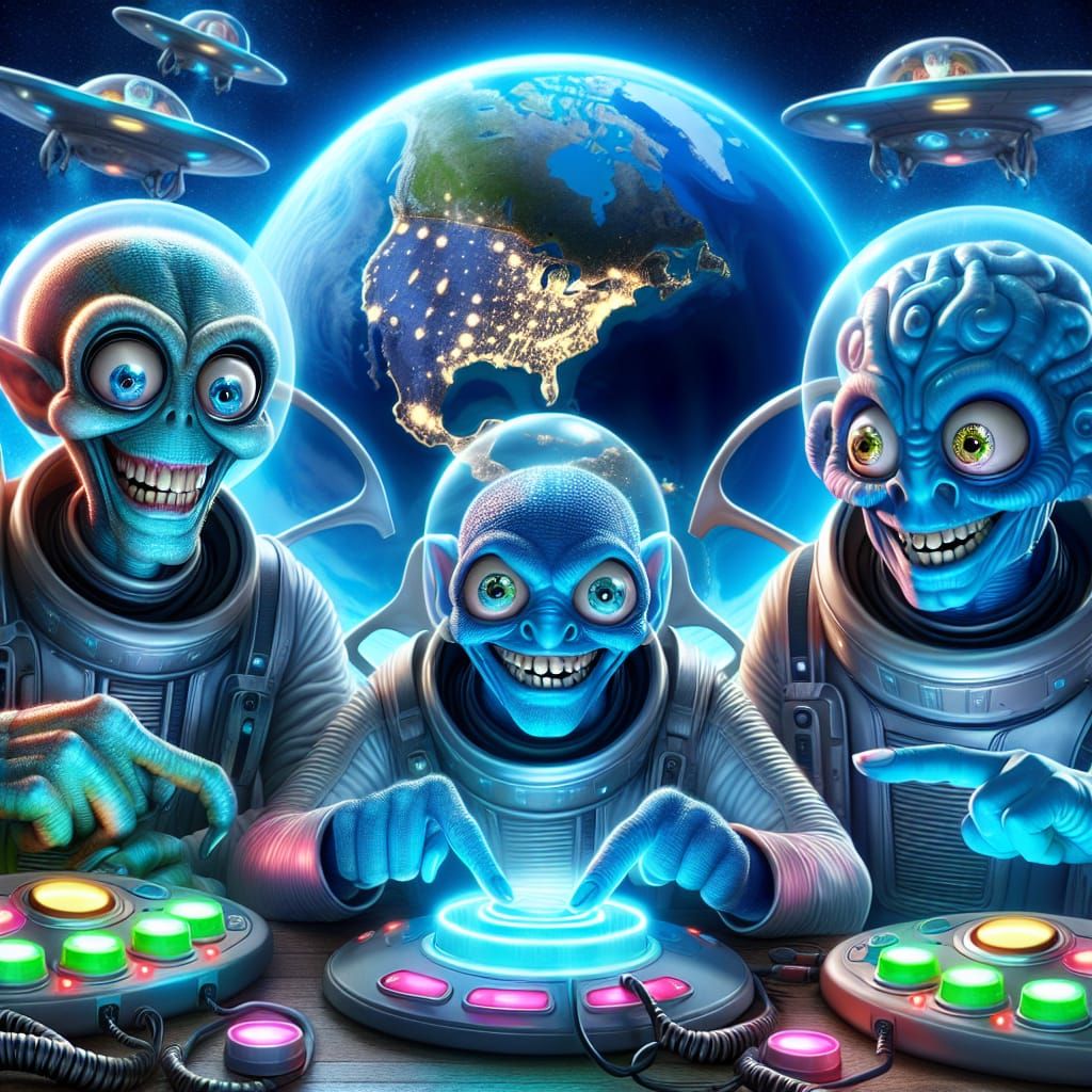 Humorous Aliens Plan Prank on Earth