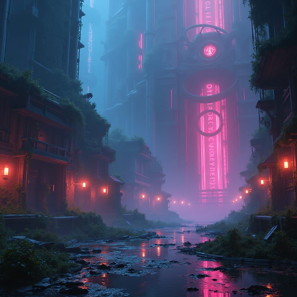 Neon Sci-Fi Scene from Starcraft 2 Universe