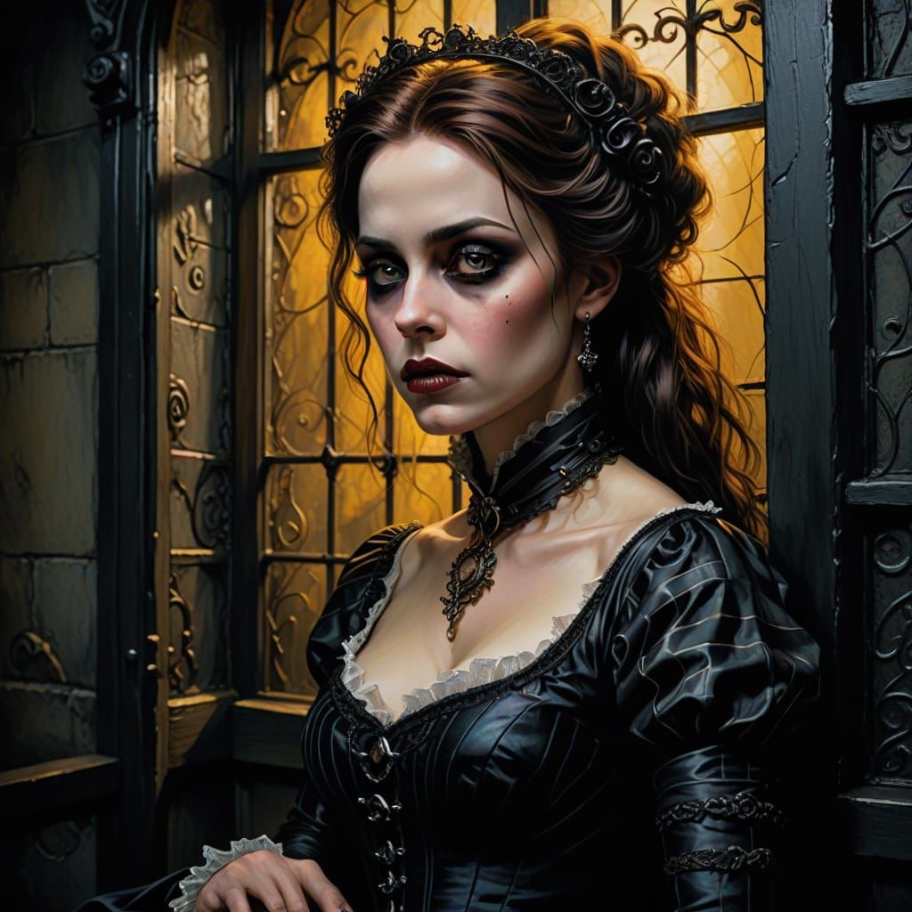 Gothic Romance Portrait of a Grumpy Victorian Princess