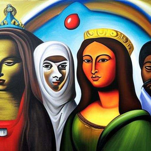 Surreal Expressionist Portrait of Historical Figures