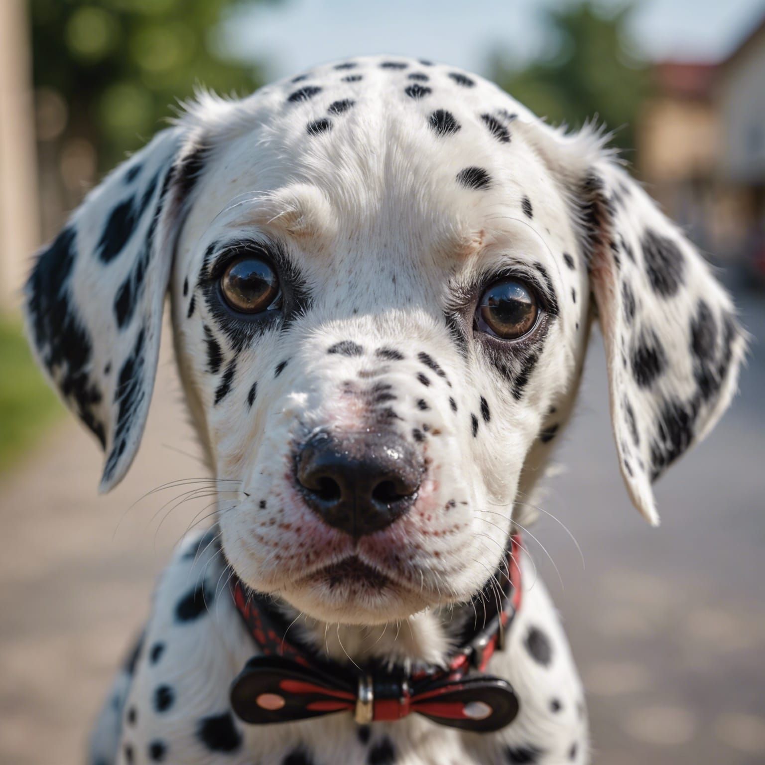 Close-up Macro of Adorable Dalmatian Puppy