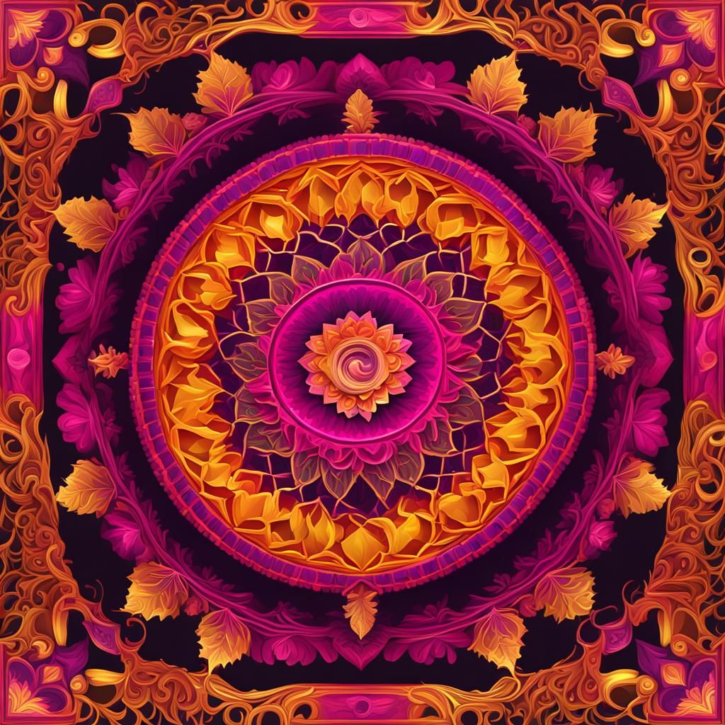 Detailed 3D Mandala with Shadowing and Golden Light