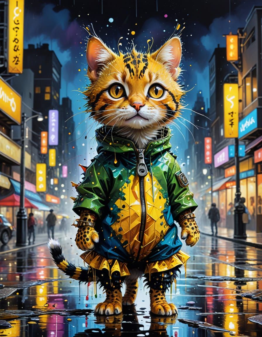 Tiny Cat Impersonates Crocodile, Giraffe, and Cat in Steampu...