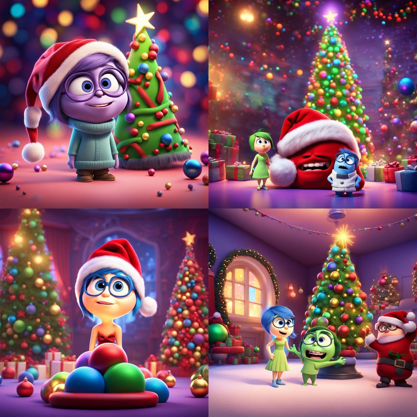 Inside Out Christmas: Pixar-Style 3D Digital Art