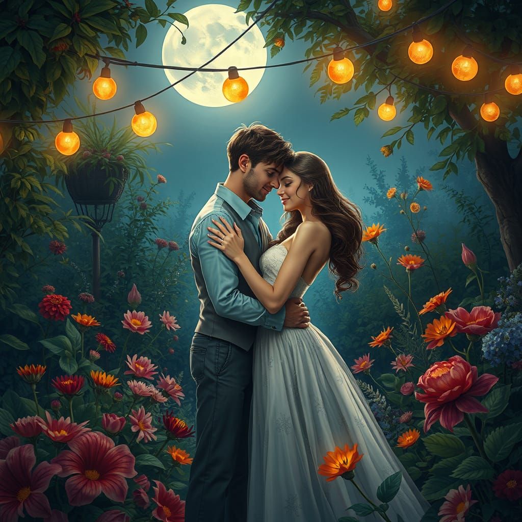 Whimsical Moonlit Garden Romance