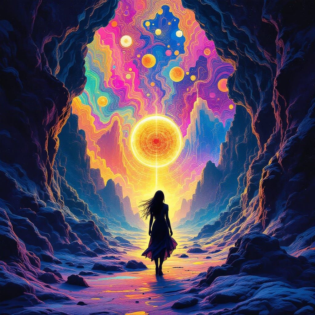 Psychedelic Dreamscape with Impossible Structures