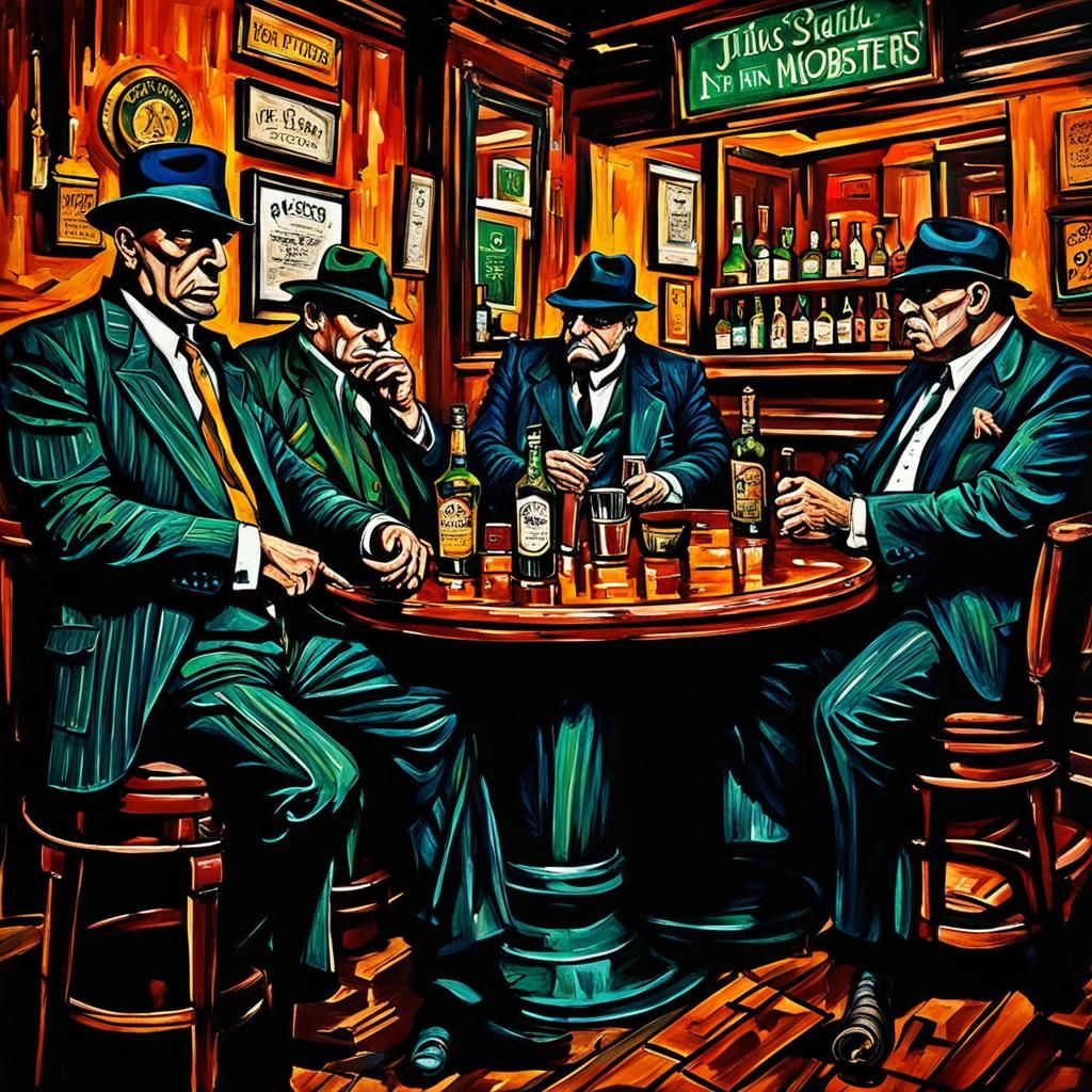 Irish Mobsters in Boston Bar: Abstract Art