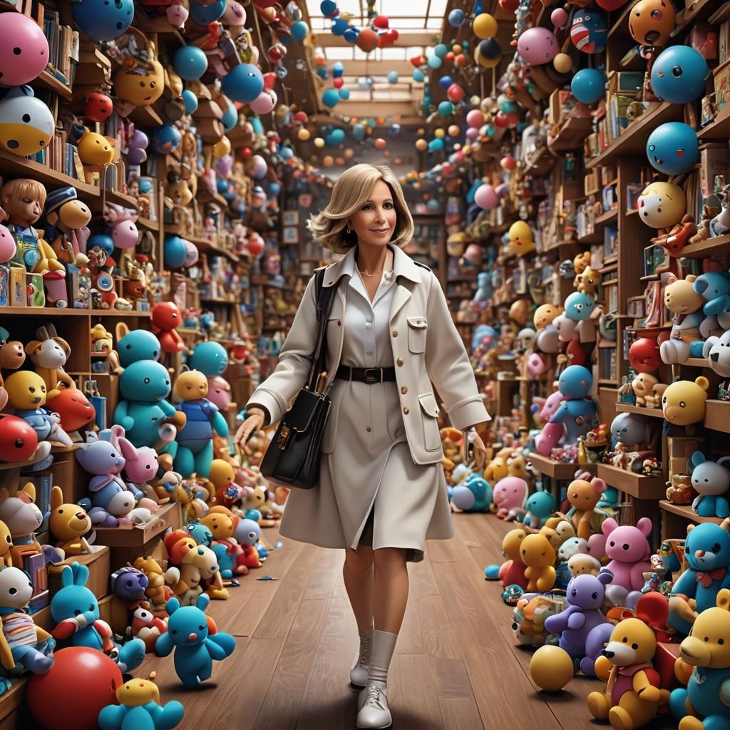 Barbara Streisand in Whimsical Toyland: 3D Anime Art