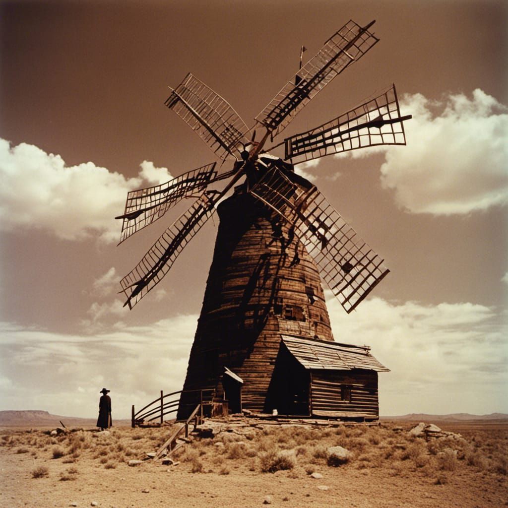 Surreal Windmill Inspired by Jodorowsky's 'Holy Mountain'
