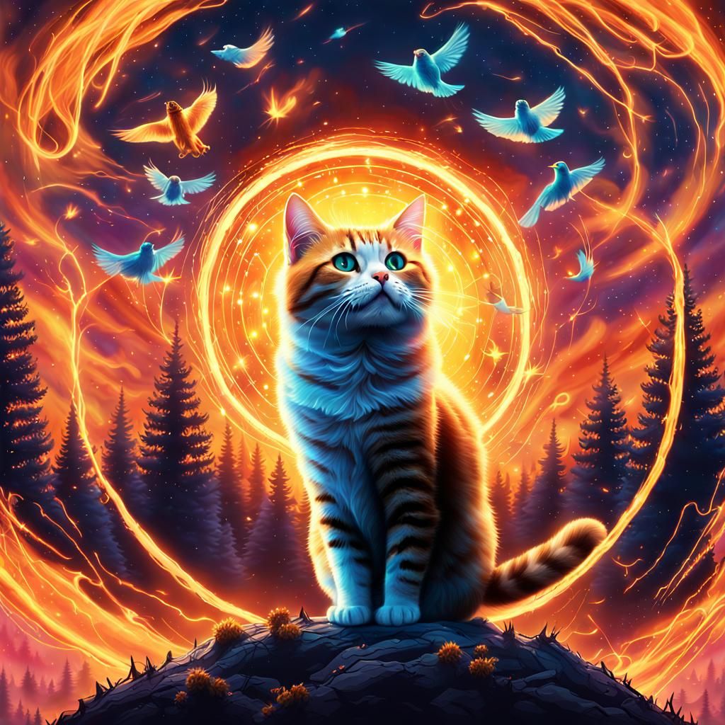 Heroic Cat in Surreal Electric Field