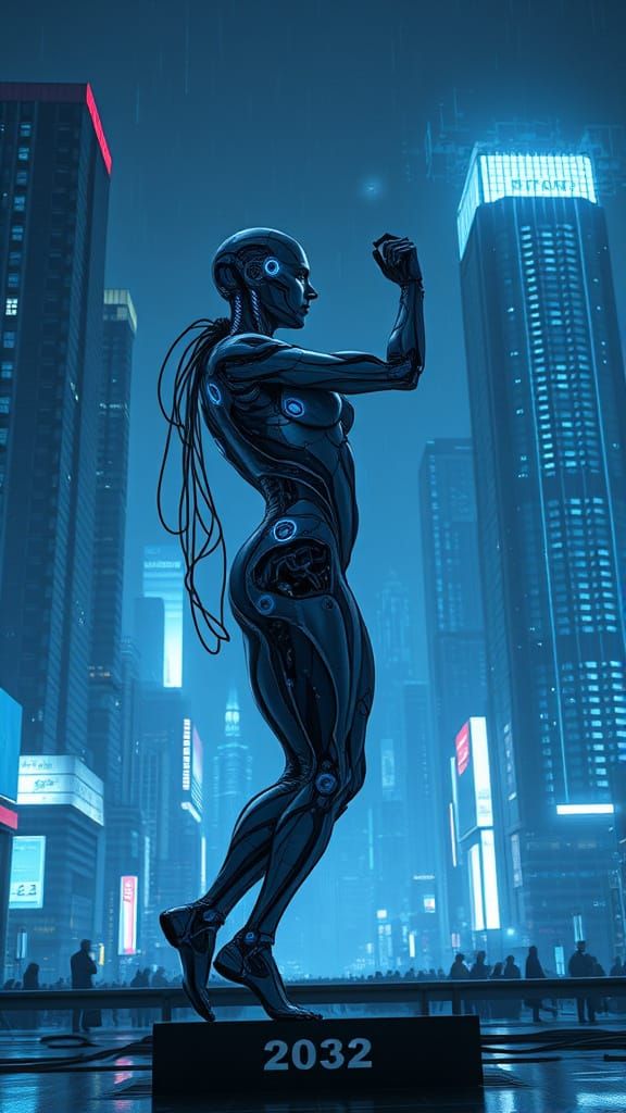 Human and AI United in Futuristic Harmony