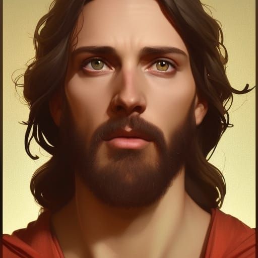 Heavenly Portrait of Jesus in Hyperdetailed Style