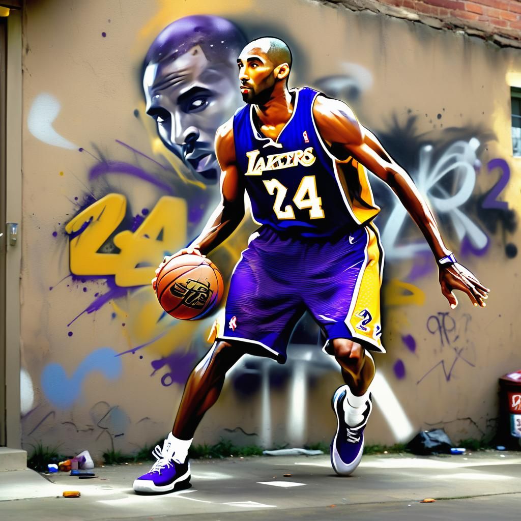 Kobe Bryant Graffiti Art with Motion Blur