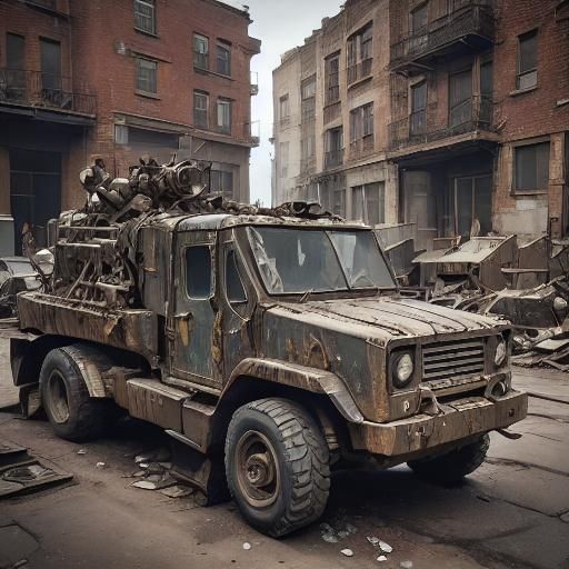 Post-Apocalyptic Man with Knife Portrait