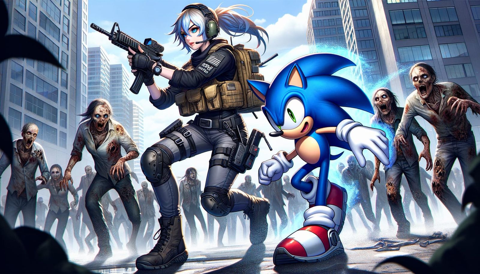 Tactical Officer and Hedgehog Versus Zombies