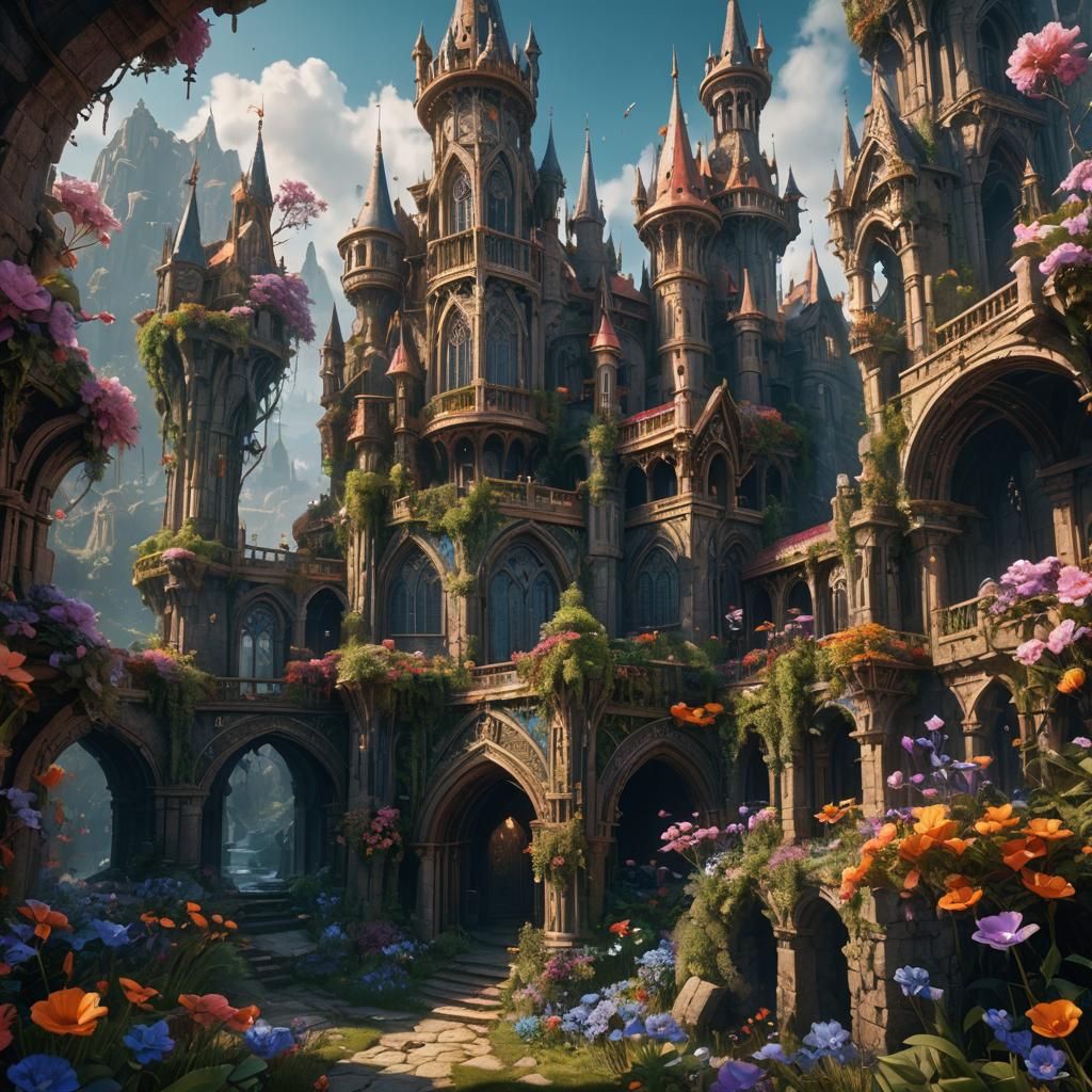 Unique Flower in Detailed Matte Painting Style