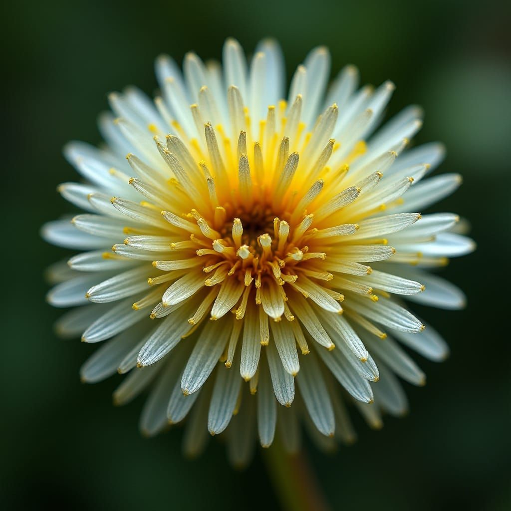Closeup of a dandelion budding
