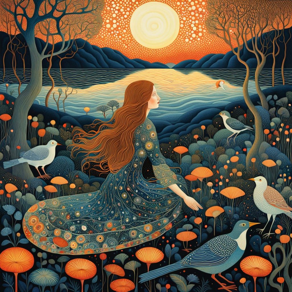 Ethereal Whispers in Sunset Hues