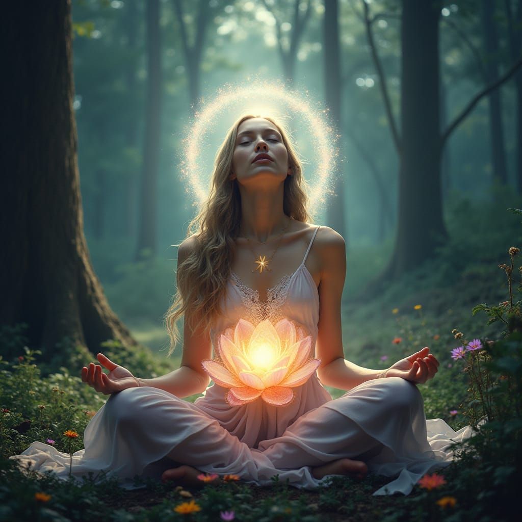 Surreal Awakening of the Pineal Gland in a Lush Forest Sanct...