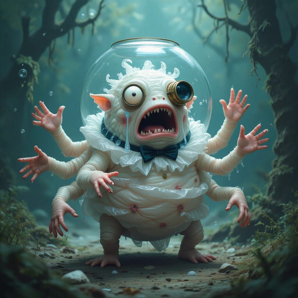 Surreal Blubbering Quantum Wobblebeast in Dreamlike Art