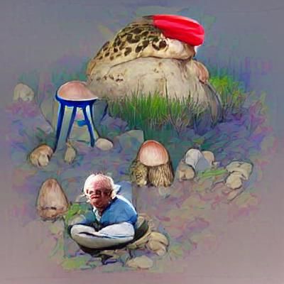 Bernie Sanders Sitting on a Toadstool