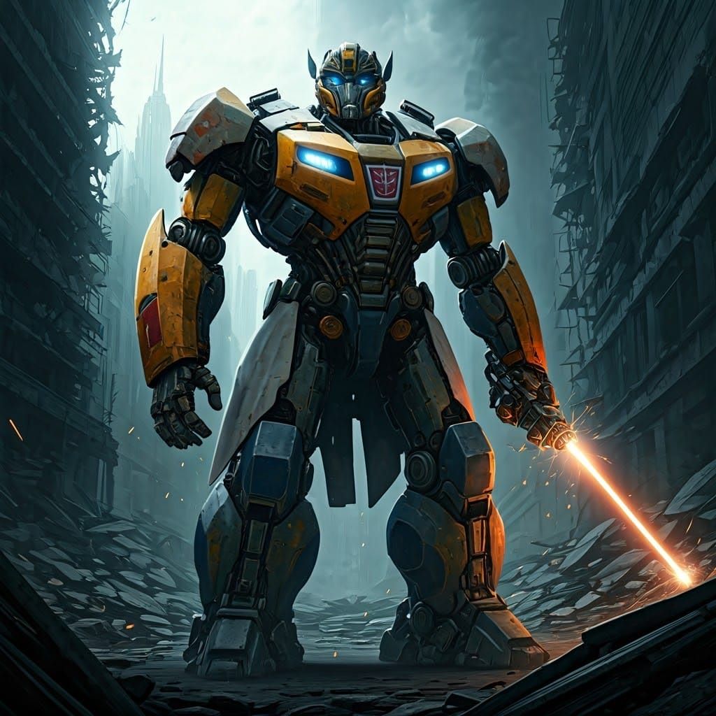 Ratchet the Autobot Medic in a Michael Bay Style Scene