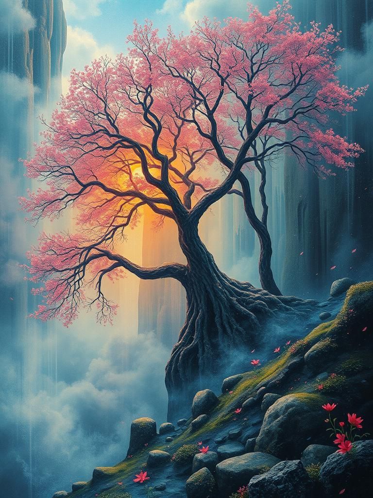 Holographic Eden with Acrylic and Grisaille Effects