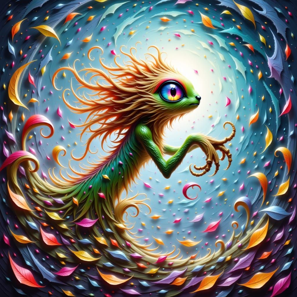 Whimsical Cyclone Elemental Dancing in a Vortex