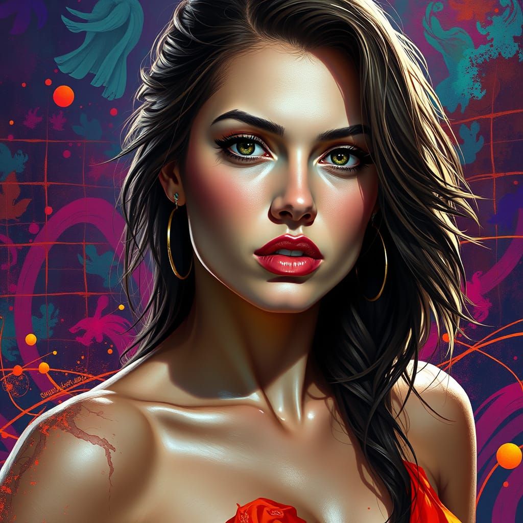 Hyperrealistic Woman Portrait with Dramatic Side Lighting