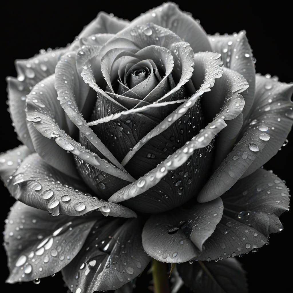 monochromatic black and white rose 