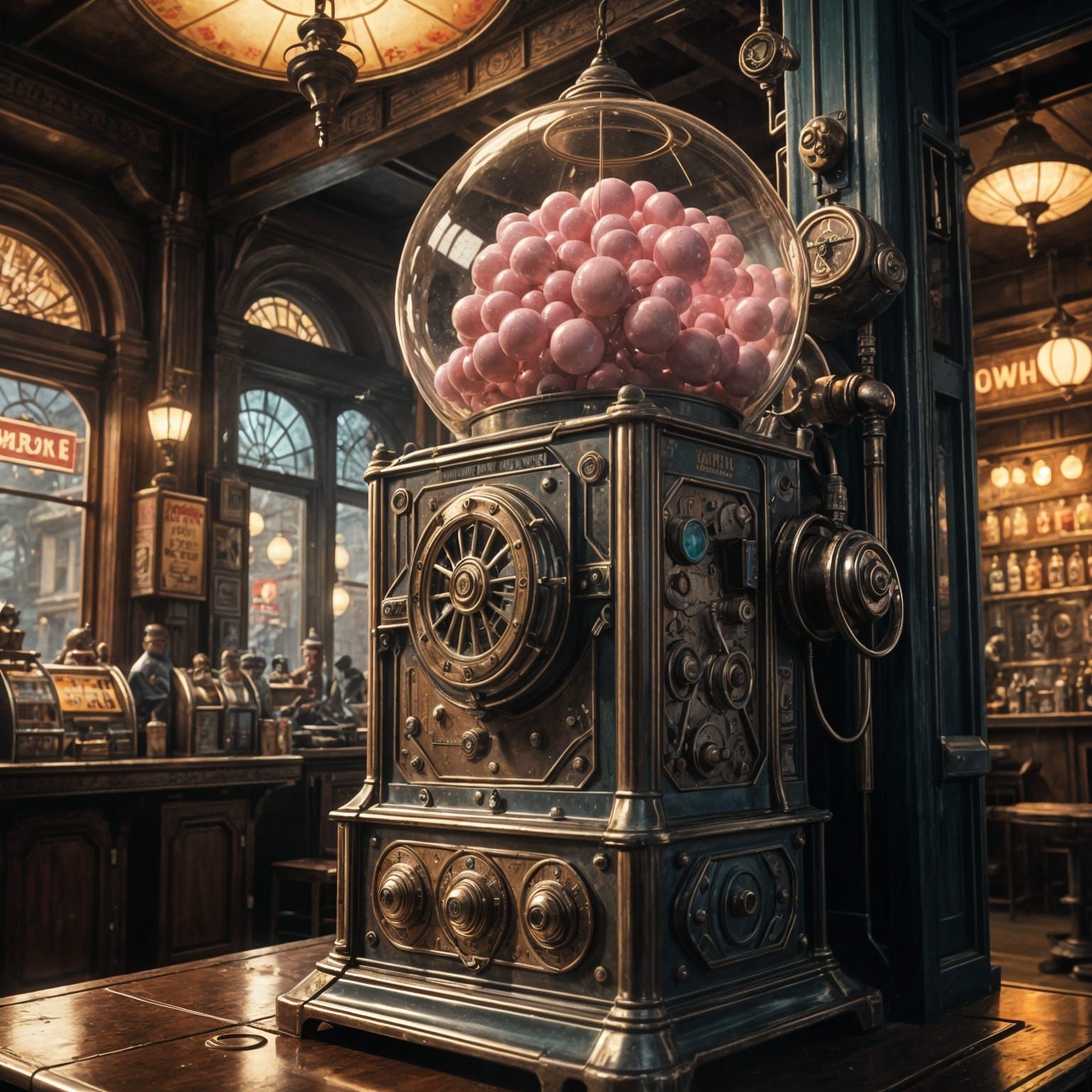 Retro Steampunk Soda Shop Masterpiece