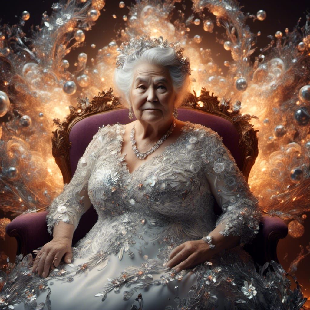 Elegant 80-Year-Old Woman in Luxurious Restaurant