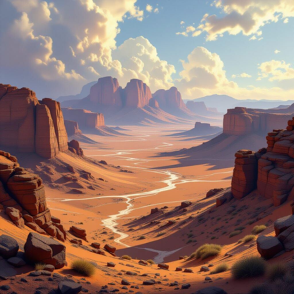 Ischigualasto Sphinx: Vast Desert Landscape Matte Painting
