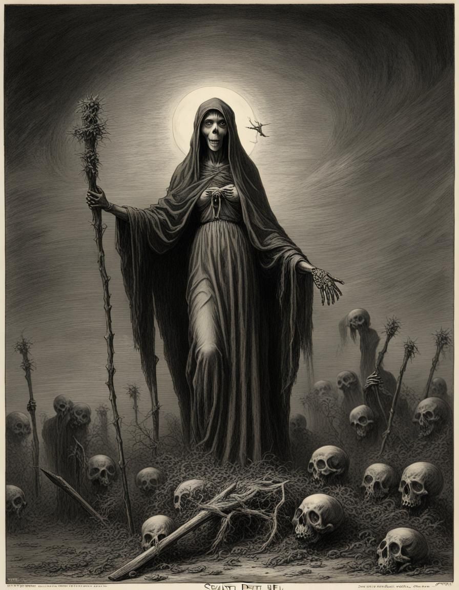 Saint Death hell female thorns santa muerte