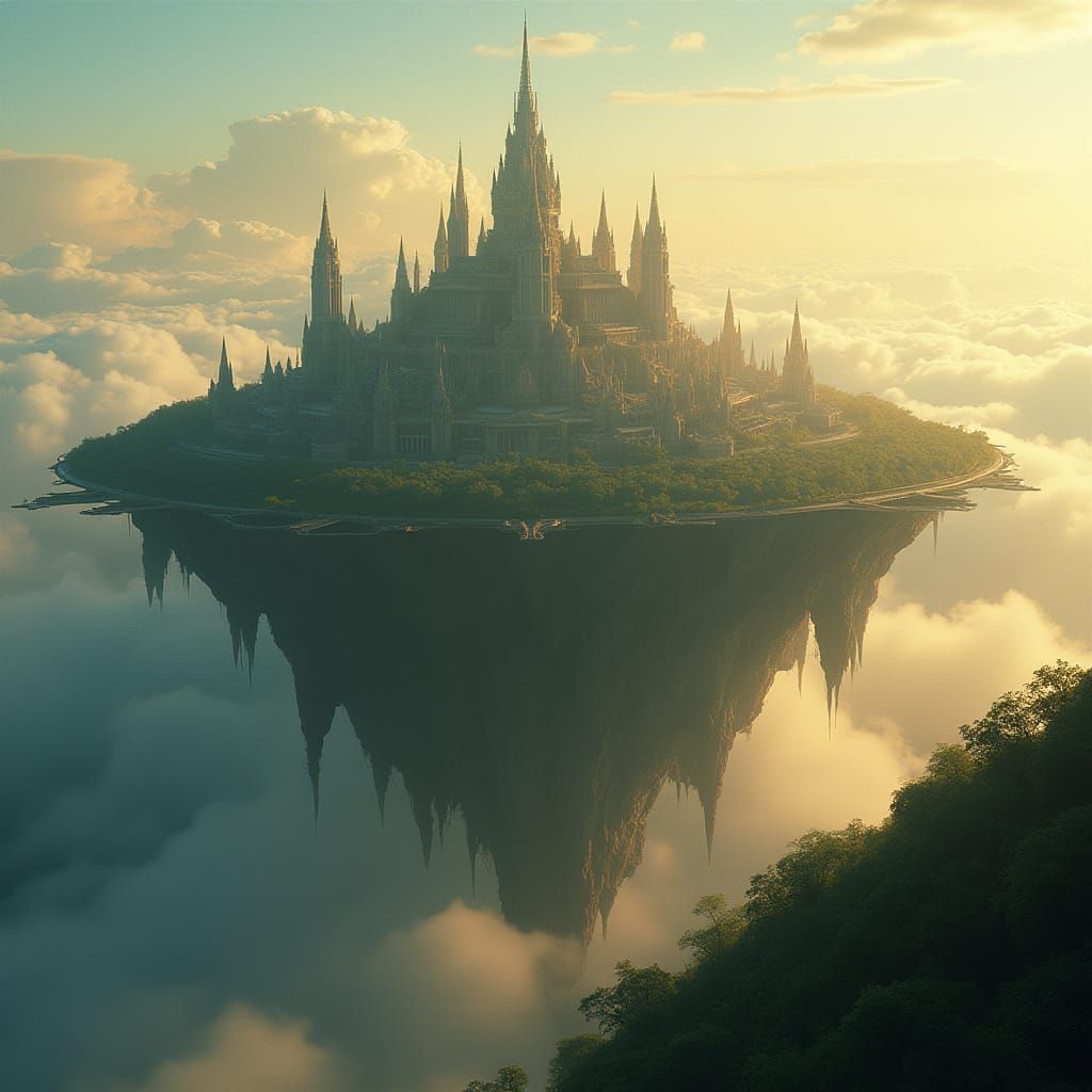 Epic Floating Metropolis in Cinematic Style