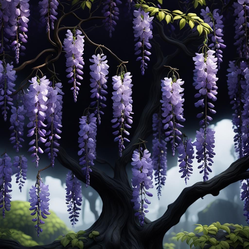 Glowing Wisteria Fantasy Concept Art