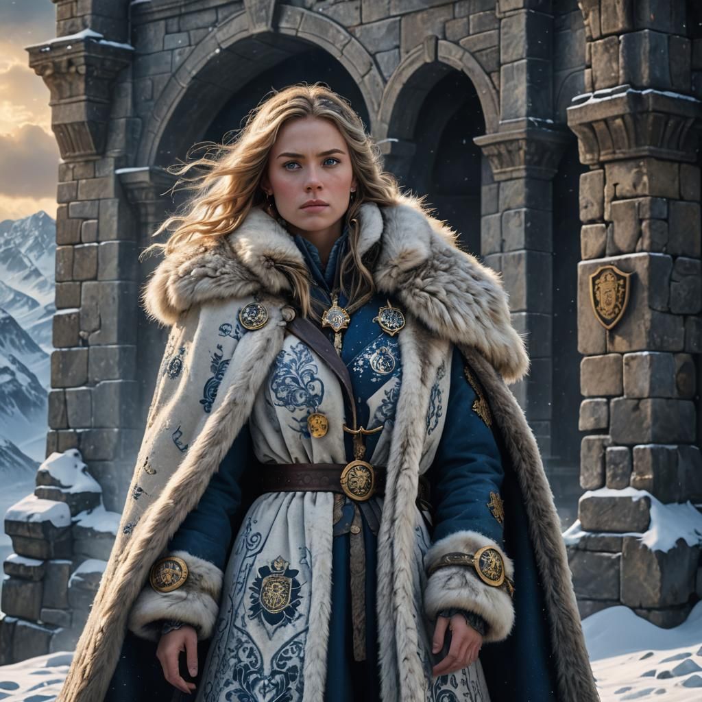 Snow Elf Captain Gazing into Frozen Landscape