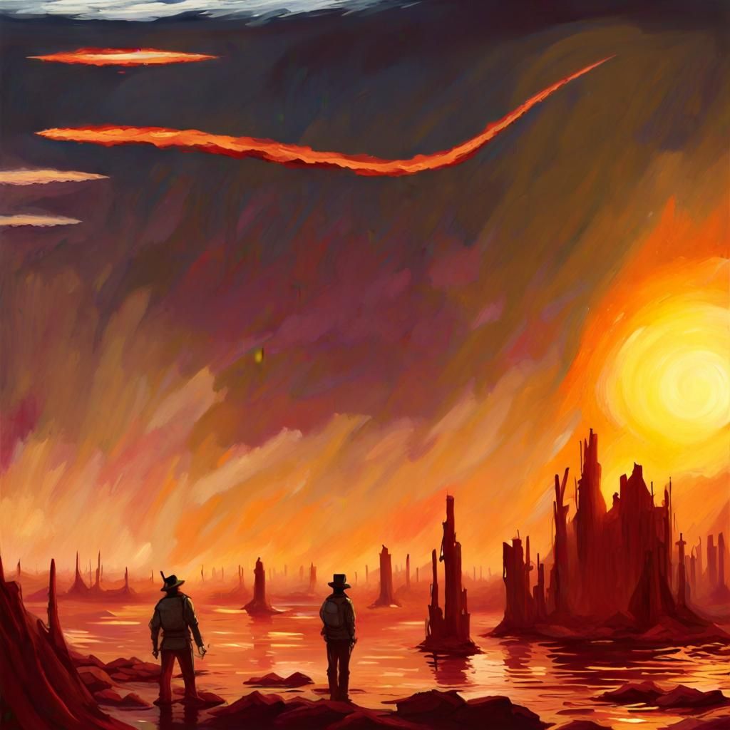 Comet Horror Painting in Impressionism Style