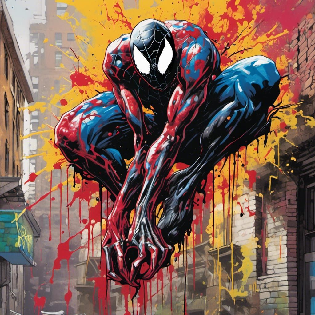 Spider-Man and Venom Graffiti Art Battle